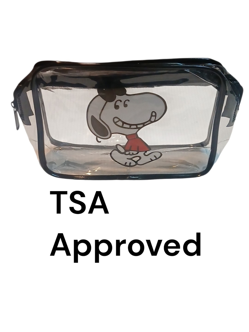 Peanuts - Snoopy NWT, Quality PVC, See Through Travel Organizer Bag,TSA Approved - Picture 1 of 9